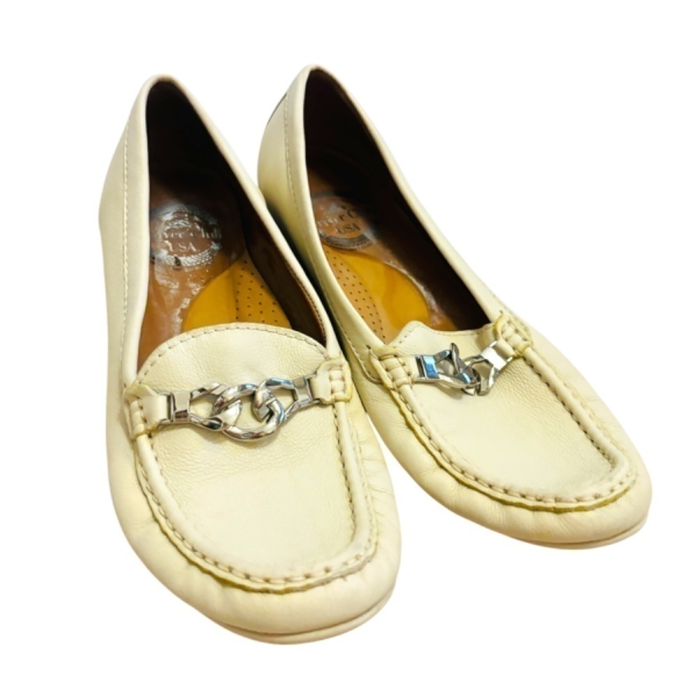 Driver Club USA Cream Leather Loafers - Picture 8 of 9